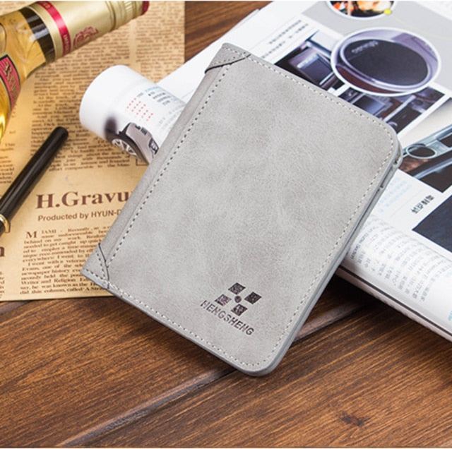 Men's Faux Leather Bifold Wallet Credit Card Slots Coin Pocket Secure Closure