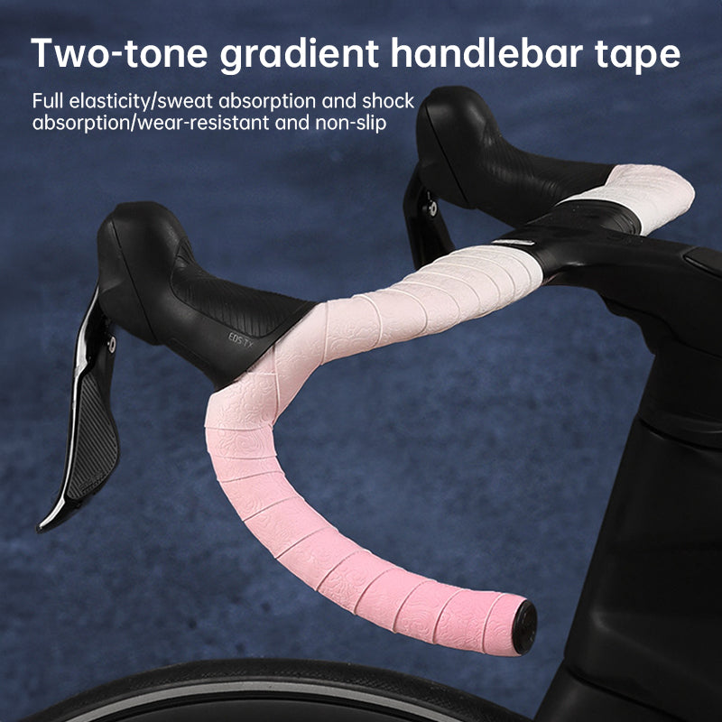 Gradient Double-Pinyin Road Bike Handlebar Tape for Shock Absorption, Breathable
