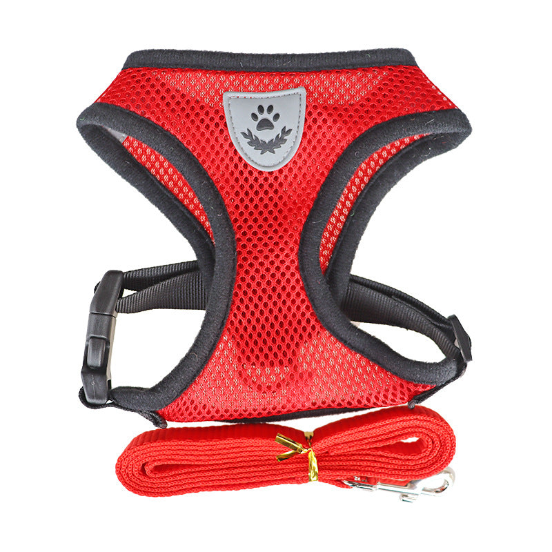 Basic Small Cat Dog Puppy Harness + Lead Set Mesh Vest Reflective Adjustable