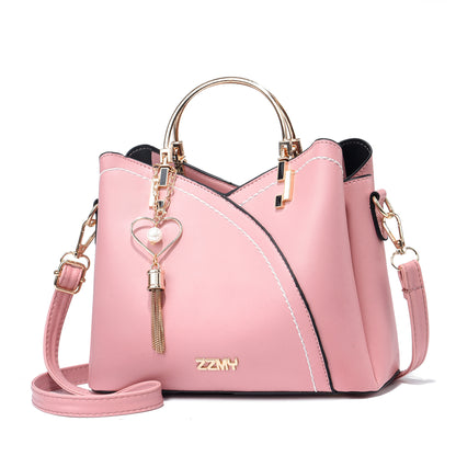 Korean Style Colour Block Trendy Women Handbag Spacious Large Storage Capacity