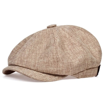 Men's Classic Newsboy Cap, Gatsby Style Baker Boy Hat, Vintage Beret Flat Cap