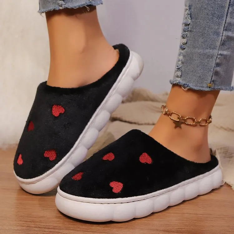 Women's Faux Fur Suede Slippers Round Toe Flat Slip-On Indoor Shoes Sizes 3–9