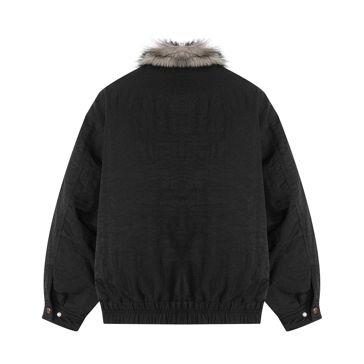 Unisex Winter Cotton Jacket with Wide Short Design and Fur Collar Outdoor Wear