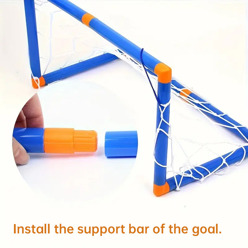 Kids Indoor Outdoor Mini Soccer Goal System Detachable Quality Plastic Posts