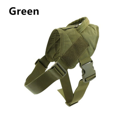Outdoor Dog Tactical Vest Adjustable Harness Black Military Design Clothing