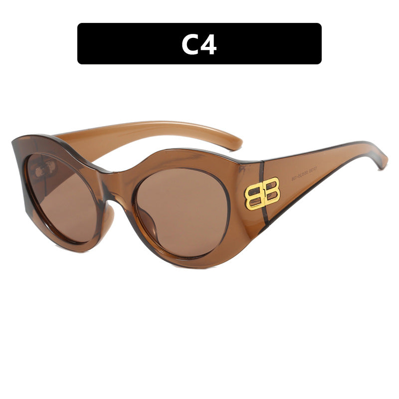 Women's Large Frame Sunglasses Butterfly UV Protection Trendy Retro Style