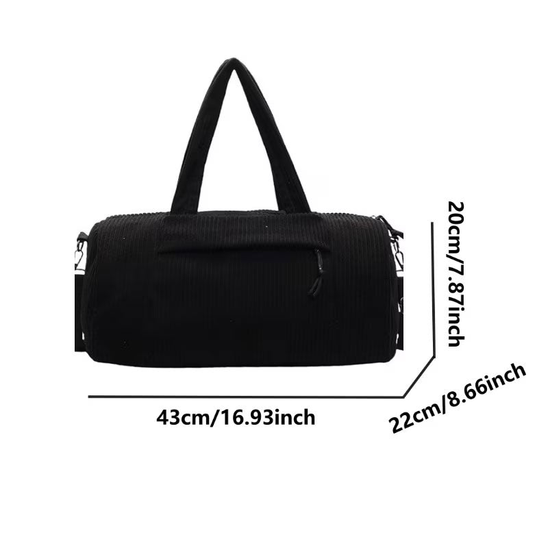 High Capacity Unisex Corduroy Crossbody Bag Sports Shoulder Adjustable Strap
