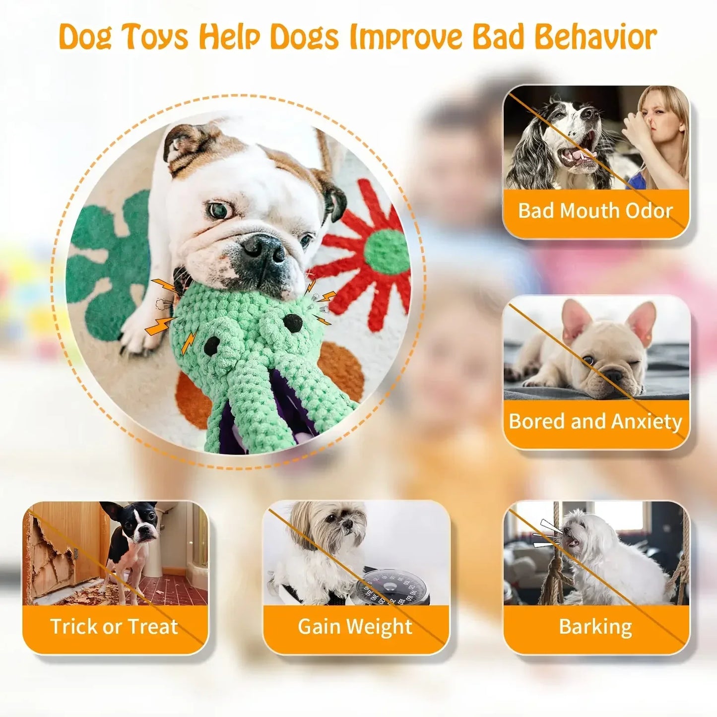 Interactive Pet Dog Octopus Toy Teeth Cleaner Puzzle Durable Rubber Play Fetch