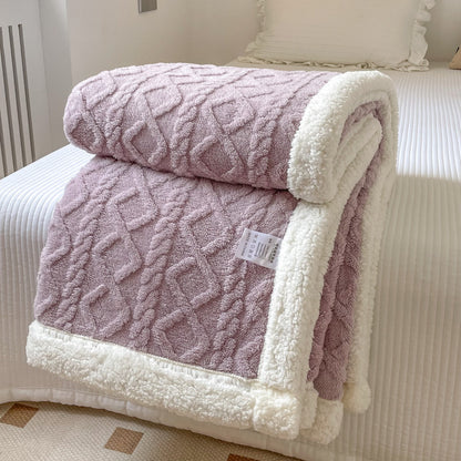 Double-Layer Polar Fleece Blanket for Winter Comfort, Thick and Soft Insulation