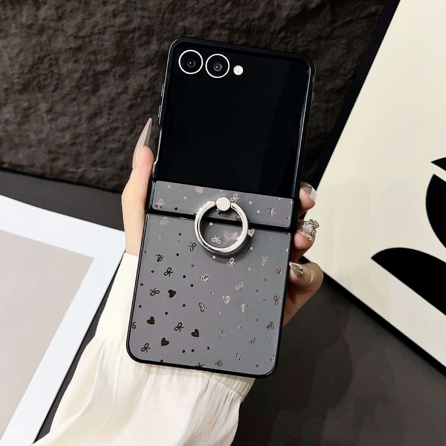 For Samsung Z Flip 7 6 5 4 Protective Case Star Ring Holder Polycarbonate