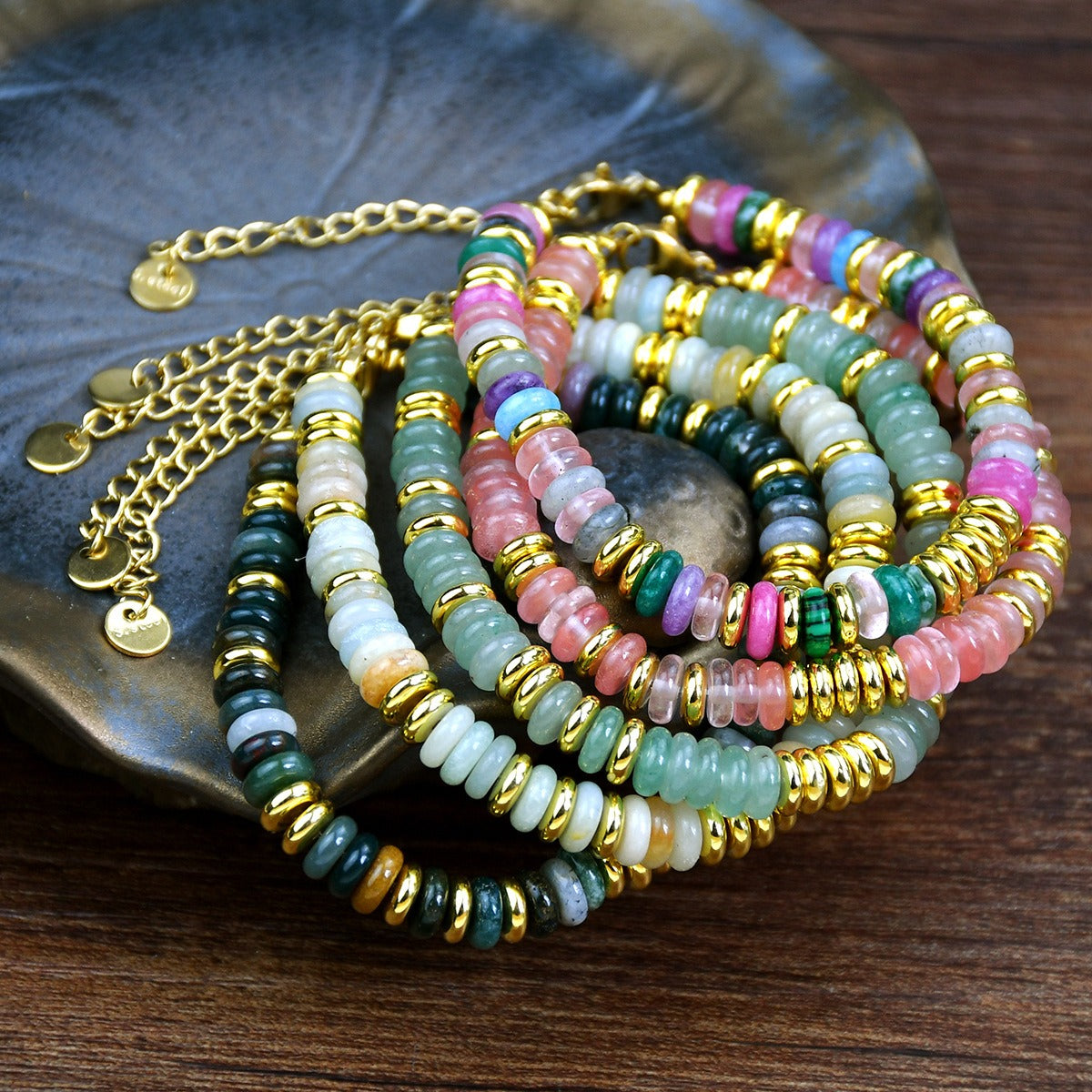 Natural Stone Crystal Bead Bracelet Women Non Fading Jewellery