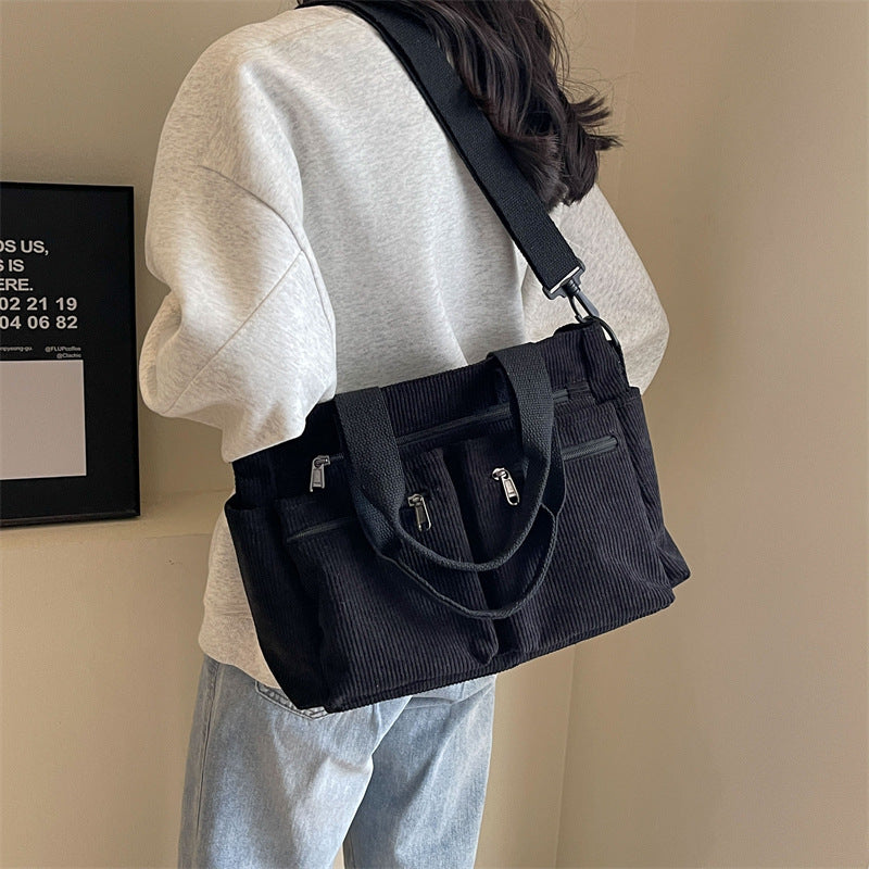 Velvet Crossbody Bag Expansive Storage Secure Zipper Adjustable Shoulder Strap