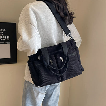 Velvet Crossbody Bag Expansive Storage Secure Zipper Adjustable Shoulder Strap