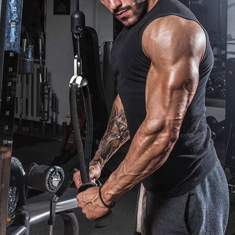 Tricep Rope Attachment Ergonomic Grip Detachable Handle Cable Machine Gym Use