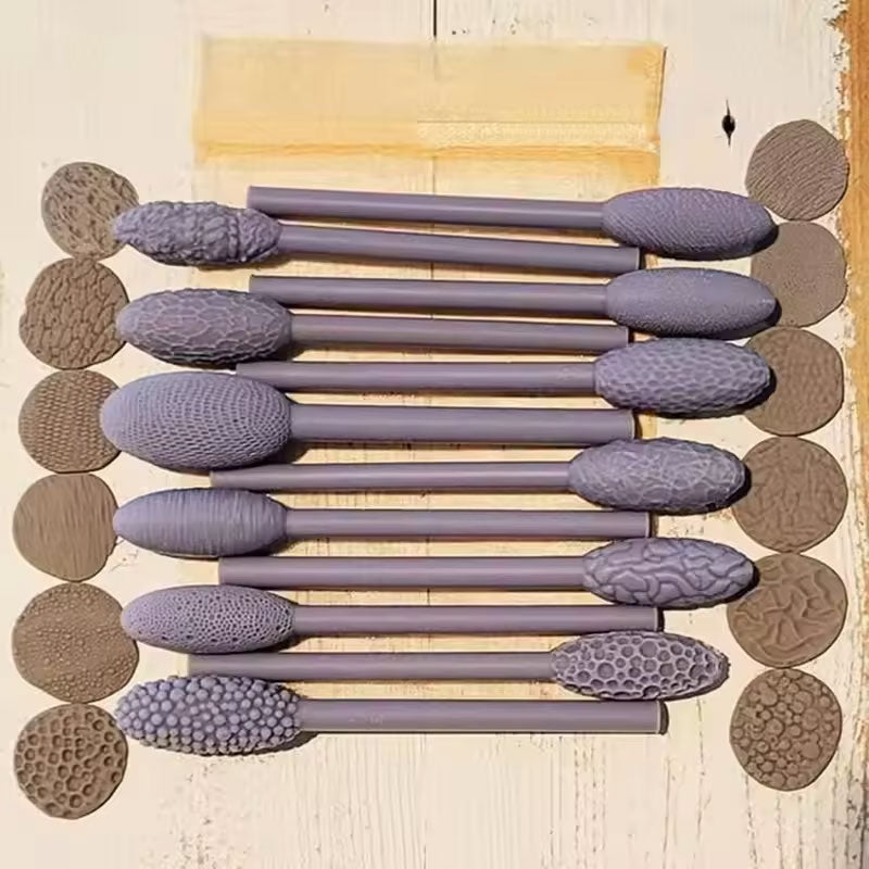 9Pcs Clay Texture Tools Sculpting Set Pattern Rollers for Polymer Modelling Crafts