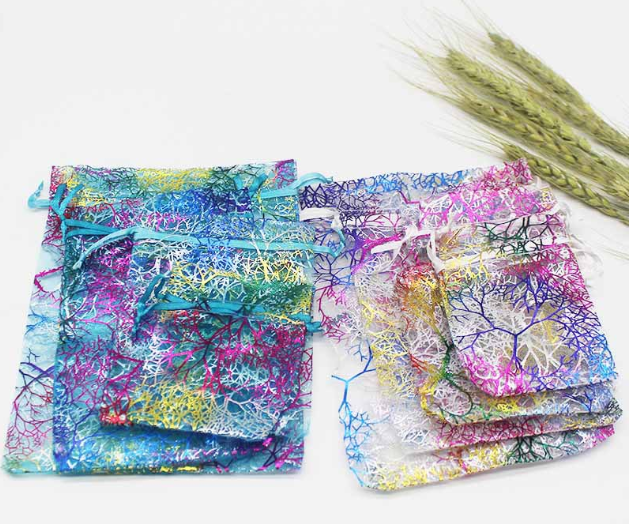 Organza Drawstring Gift Bags 100 Piece Set Various Sizes Jewelry Storage Pouches