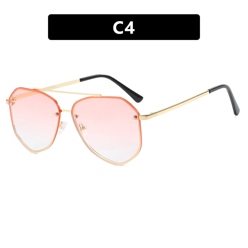 Women's Retro Sunglasses Metal Frame Concave Lens UV400 Sun Protection Stylish