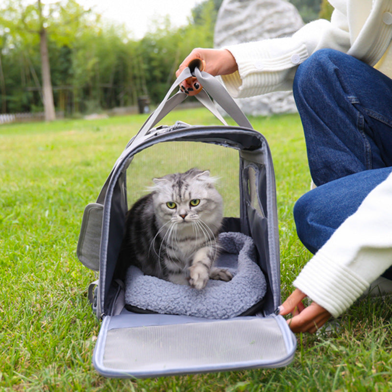 Large Capacity Foldable Pet Carrier Bag Breathable Oxford Cloth Travel Bags