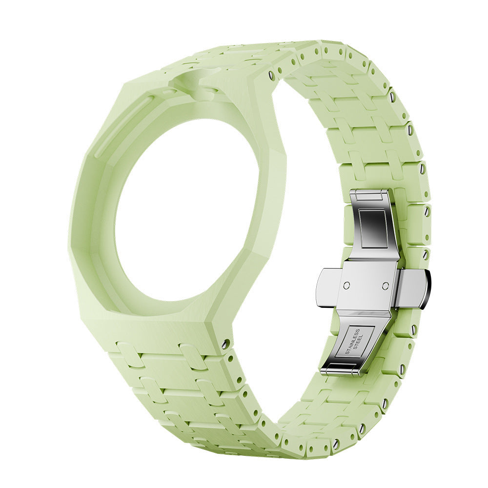 For AP x Swatch Royal Pop Ceramic Watch Case Strap Brushed Stainless Steel Clasp