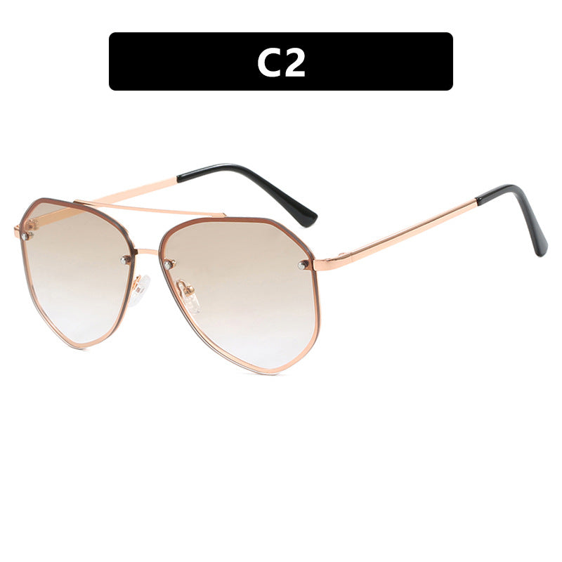 Women's Retro Sunglasses Metal Frame Concave Lens UV400 Sun Protection Stylish
