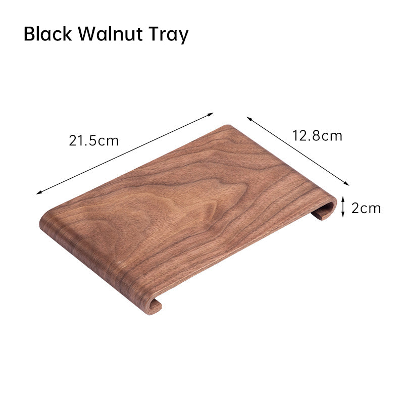 Walnut Tea Tray Wooden Candle Holder Desktop Storage Decorative Serving Plate