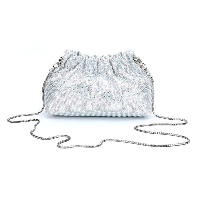 Crystal Diamond Cross Shoulder Dress Drawstring Bag Handbag 16 Colours