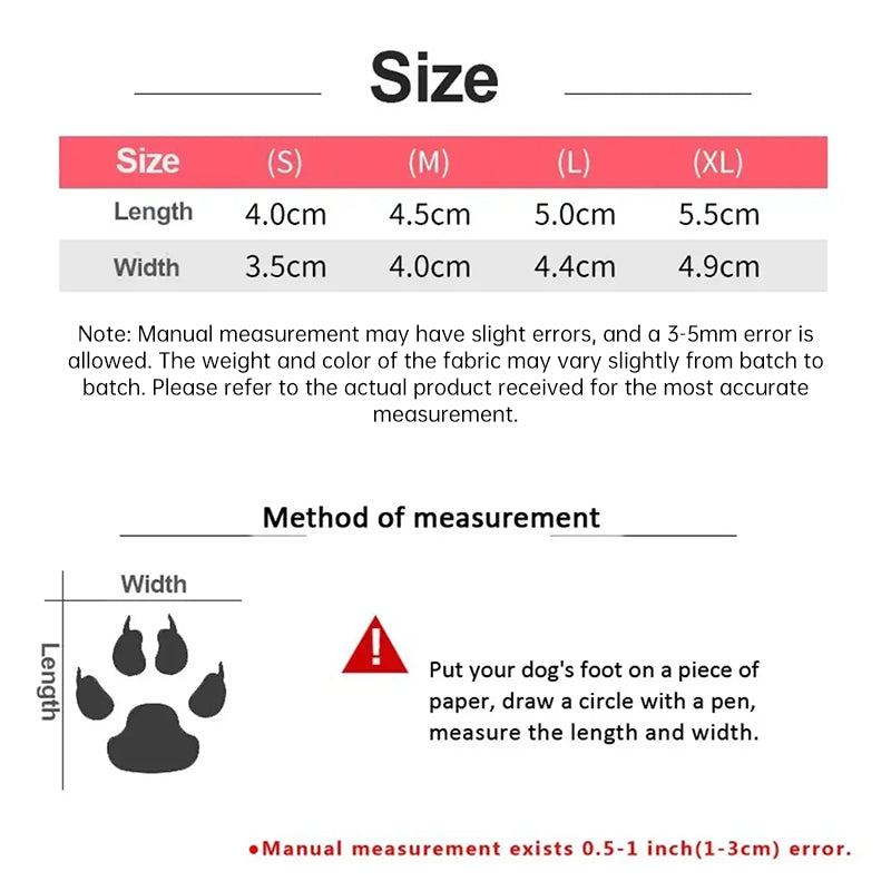 Small Dog Winter Footgear Water Resistant Traction Sole Paw Protective Boots