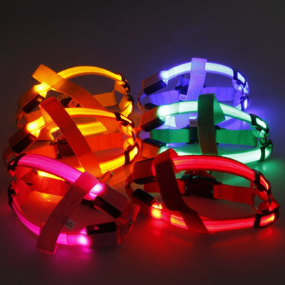LED Dog Harness Safety Nylon Strap Adjustable Flashing Light Pet Harness XS-XL