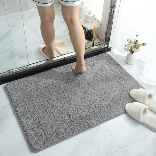 Bathroom Mat Polyester Fibre Absorbent Washable Plush Rectangular Multiple Sizes
