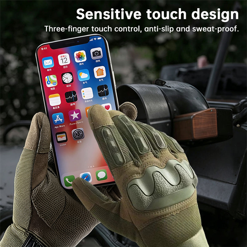 Mens Tactical Gloves Full Finger Anti Slip Reinforced Knuckle Grip Velcro S M L