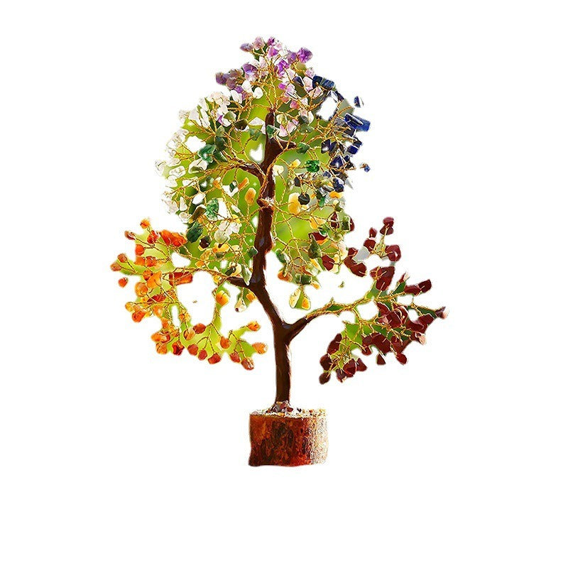 Crystal Tree Fortune Home Gemstone Desktop Stone Decorations Decor