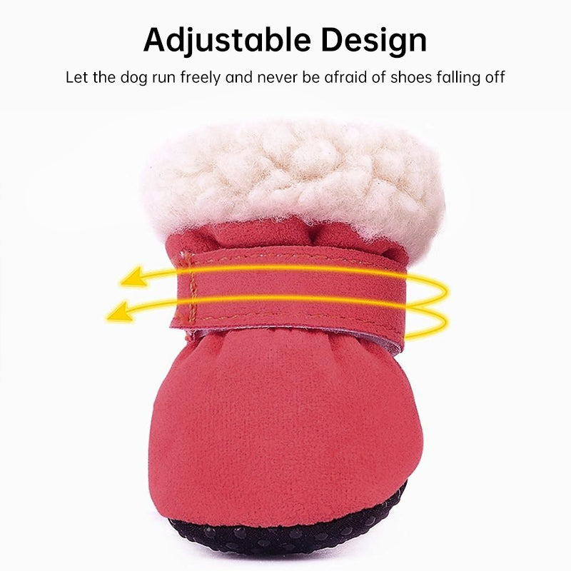 Small Dog Winter Footgear Water Resistant Traction Sole Paw Protective Boots