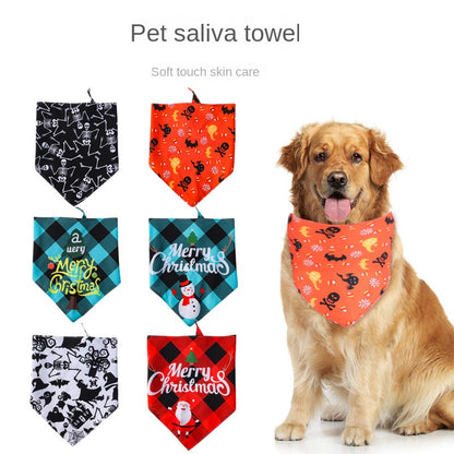 Adjustable Holiday Festive Pet Bandana Scarf Bib Seasonal Design for Dogs Cats