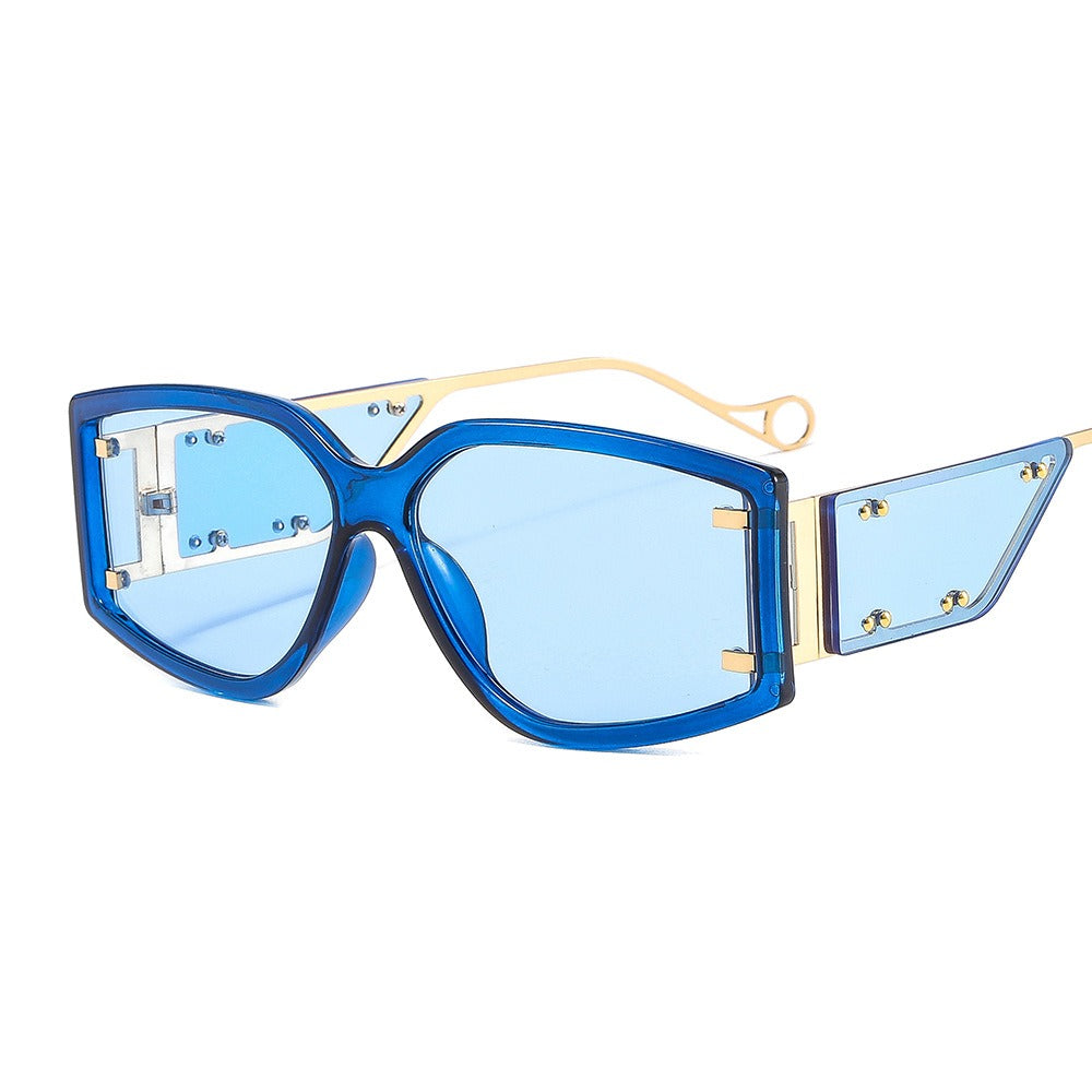 Small Window Rivet Sunglasses with UV400 Protection, Durable Lightweight Frame