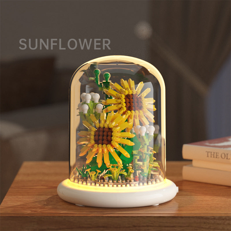 Sunflower Jasmine Build Kit Toy Compatible Diamond Particle Construction Blocks
