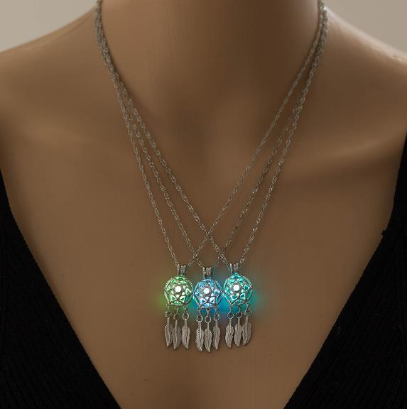Dream Catcher Luminous Dangle Pendant Necklace Glow In The Dark Jewellery