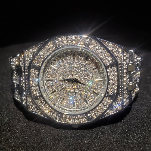 Elegant Waterproof Quartz Steel Wristwatch Women Fashion Sparkle Dress Watch