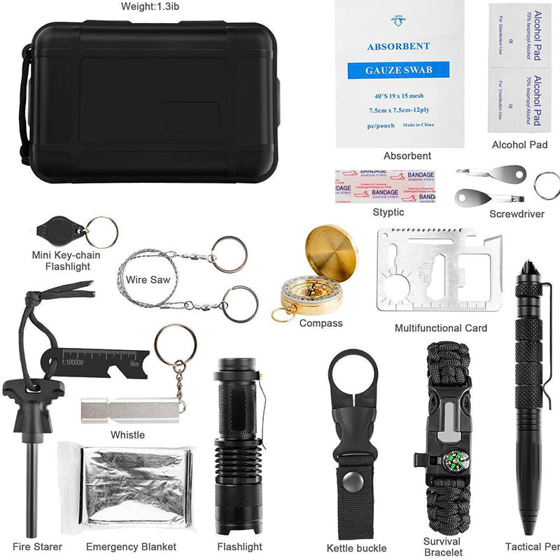 Comprehensive Outdoor Survival Kit Emergency Tools and Tactical Gear Camping