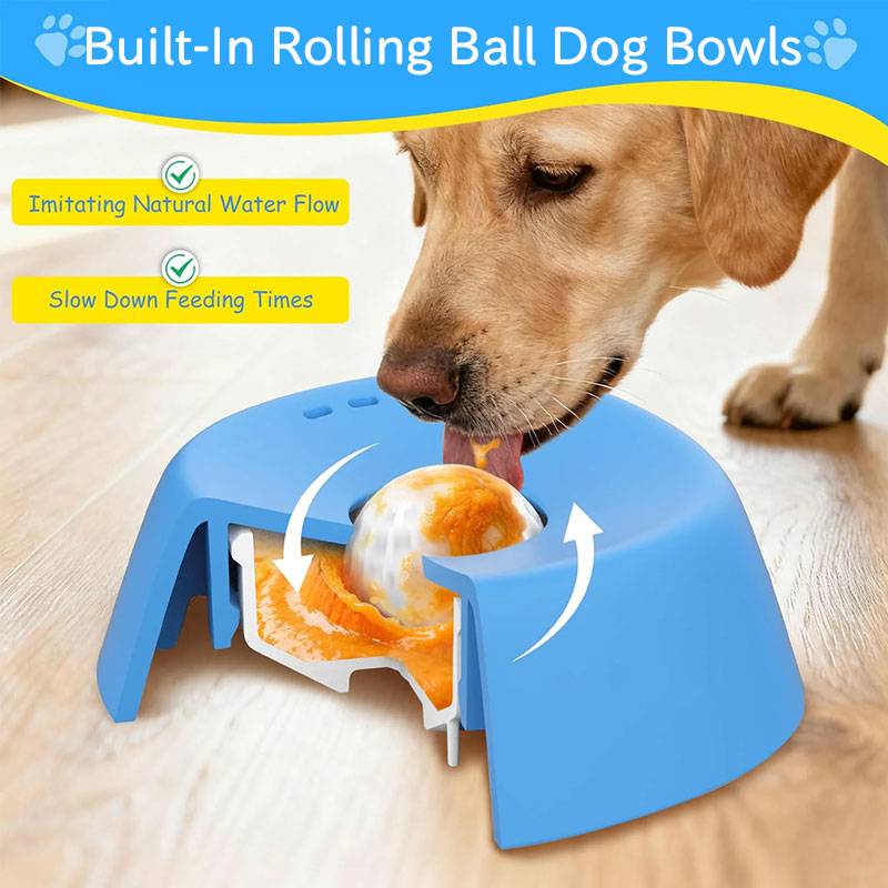 Slow Feeder Dog Bowl Lick Mat Treat Dispenser Non-Slip Rubber Pet Feeding Dish