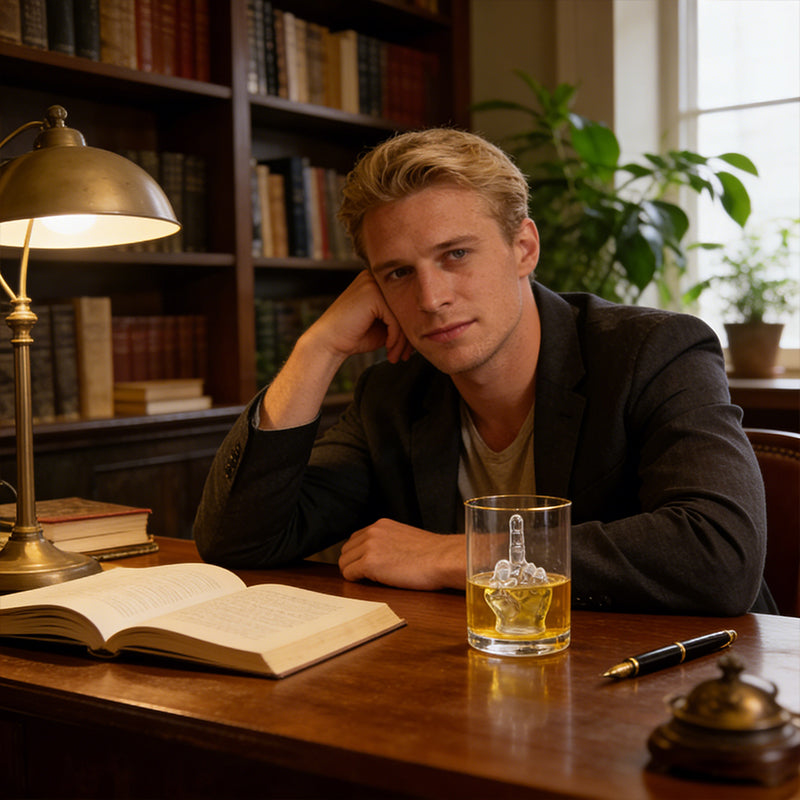 Whiskey Glass 3D Middle Finger Unique Novelty Quality Premium Whisky Present