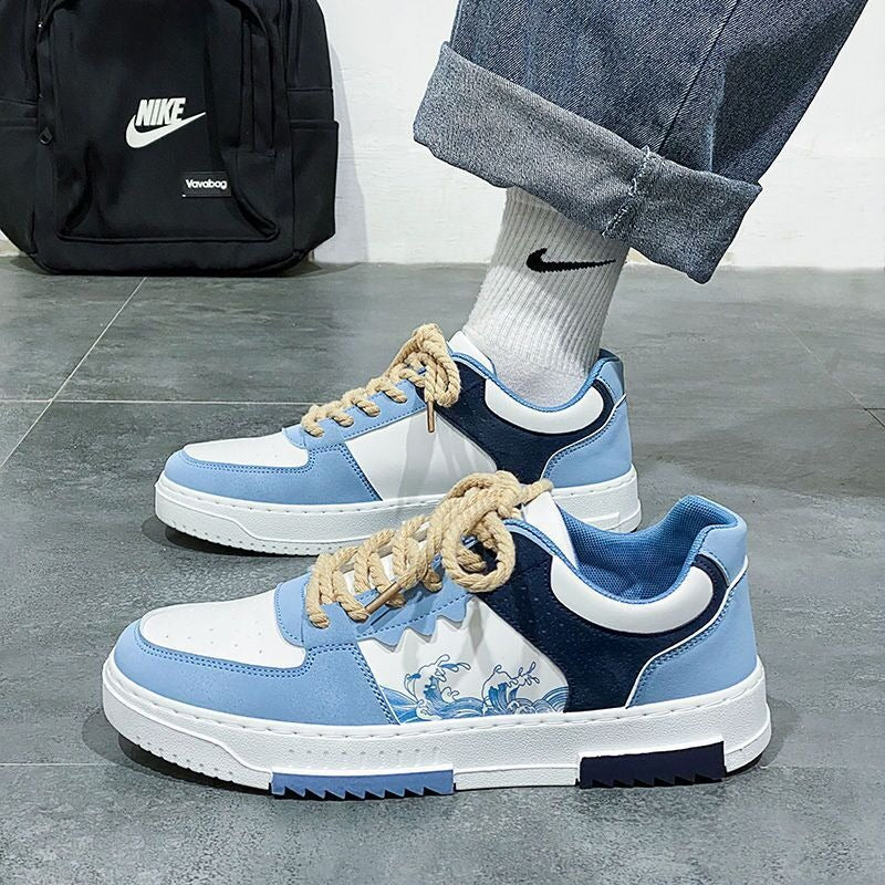 Men's Low Cut Detailed Artwork Two Tone Sports leisure Shoes Footwear