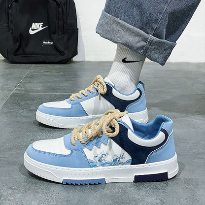 Men's Low Cut Detailed Artwork Two Tone Sports leisure Shoes Footwear