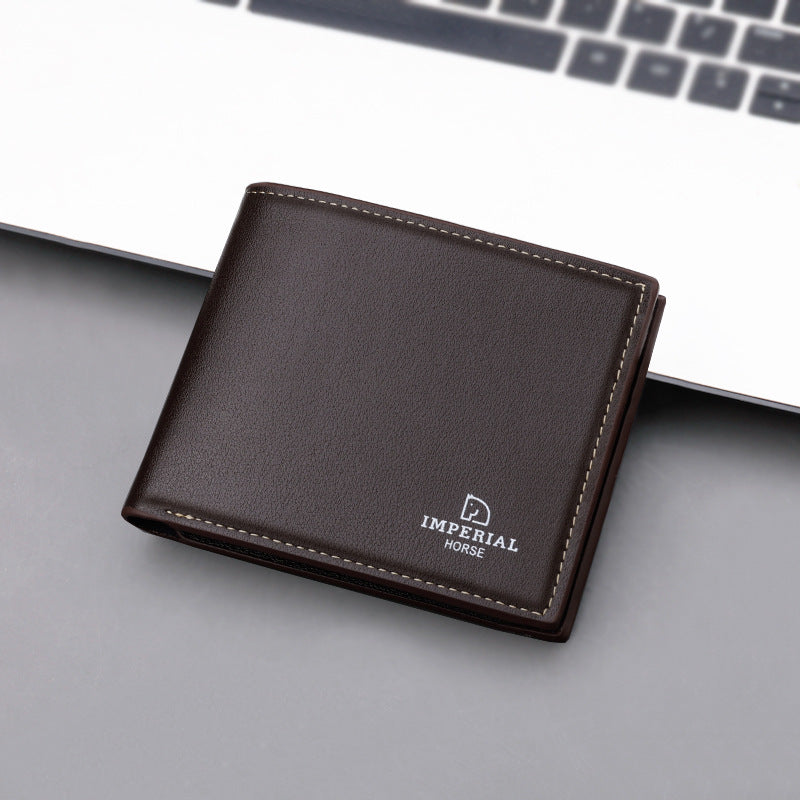 Men's Short Soft Leather Wallet Secure Zip Closure Multiple Credit Card Slots