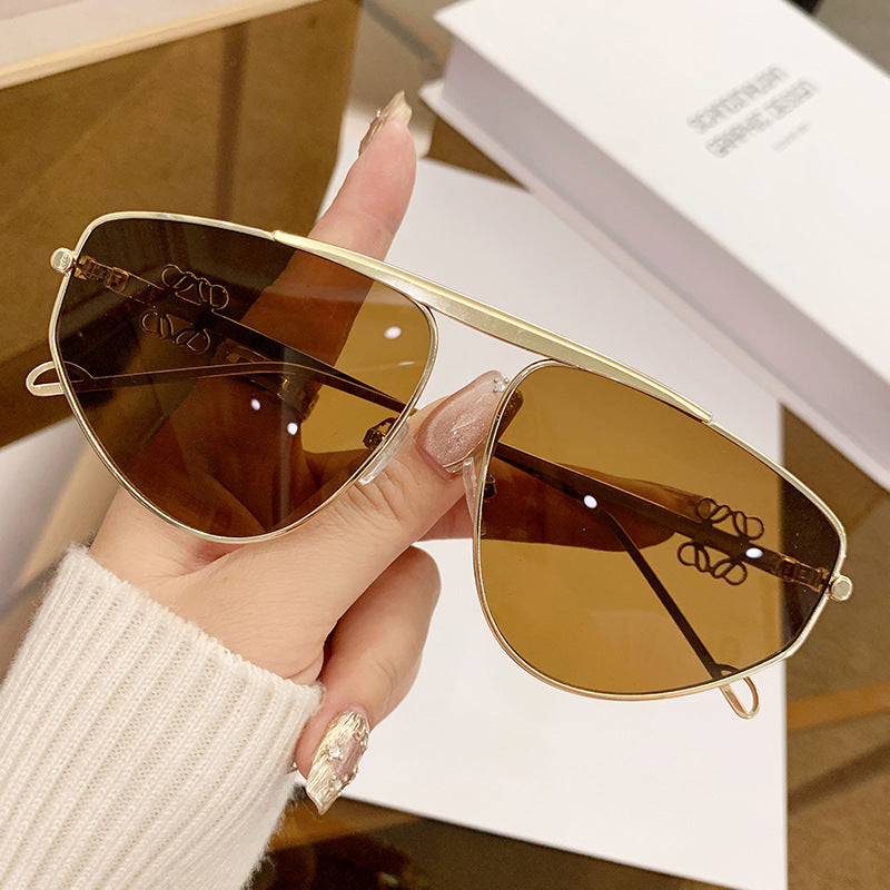 Womens Stylish Sunglasses Metal Frame UV400 Protection Outdoor Fashion
