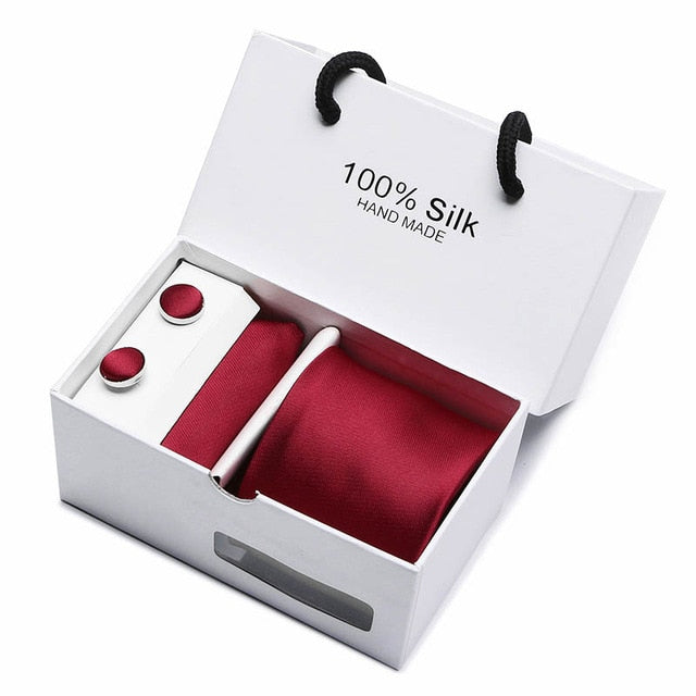 100% Silk 3pc Men's Plaid Tie Set Extra Long Woven Neck Ties Suit Gift Box