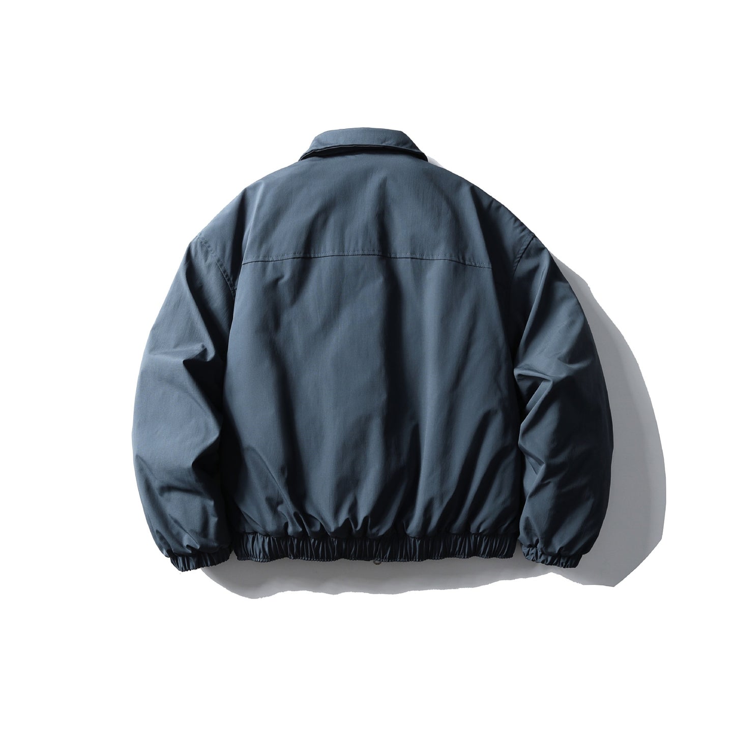 Men's Winter Cotton Jacket with Zipper and Stand-up Collar Spliced Design Detail