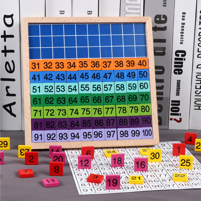 Montessori 1-100 Number Board Kids Math Puzzle Educational Learning Toy