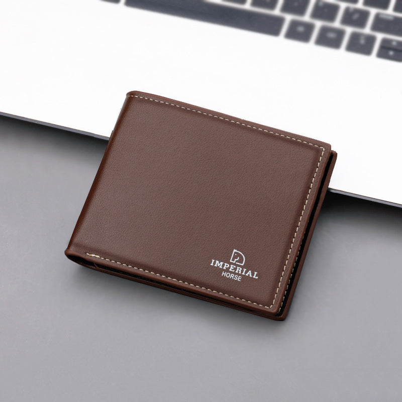 Men's Short Soft Leather Wallet Secure Zip Closure Multiple Credit Card Slots