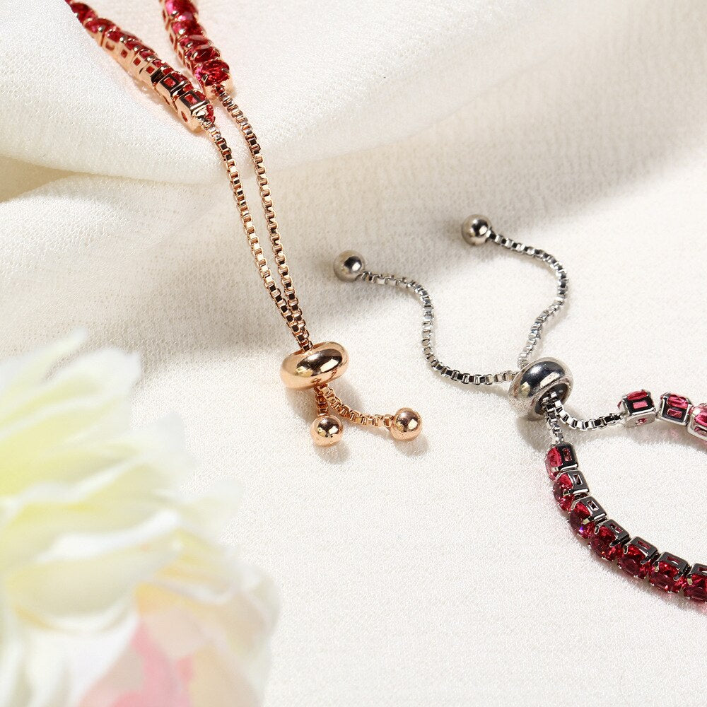 Silver Gold Adjustable CZ Tennis Bracelet, Round Cut, Elegant Crystal Jewellery Women's