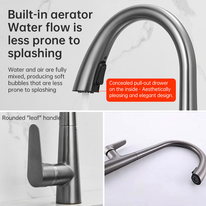 Dual Function 360° Swivel Stainless Steel Kitchen Sink Faucet High Durability